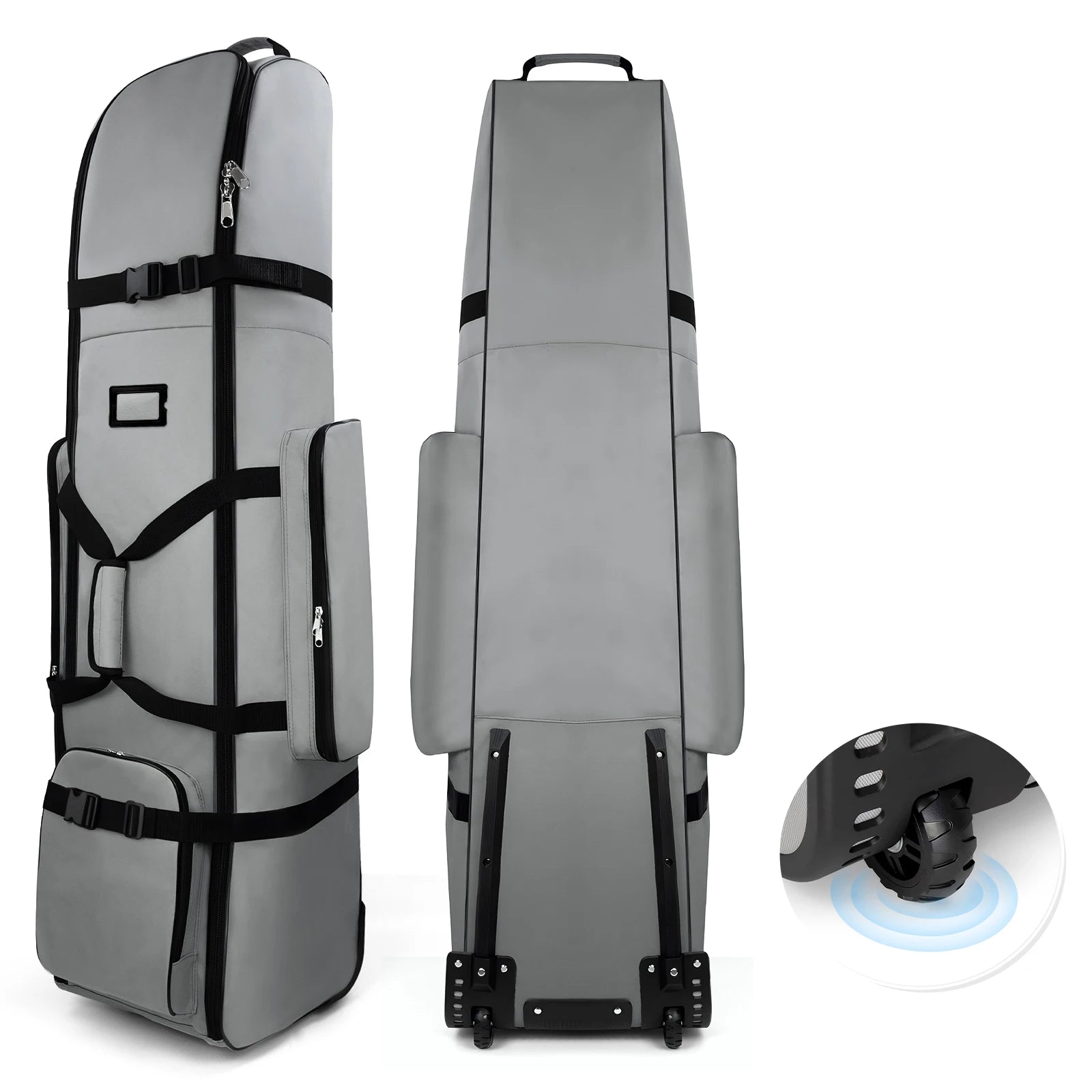 Golf Travel Bag Heavy Duty 900D Polyester Oxford Wear-Resistant Excellent Zipper With Wheel Soft Sided Foldable Golf Travel Case