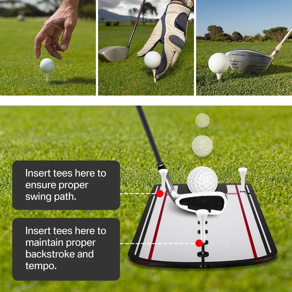 Golf Putting Alignment Mirror Portable Practice Putting Trainer Training Aid Trainer Eye Line Practice Putting Alignment Tool