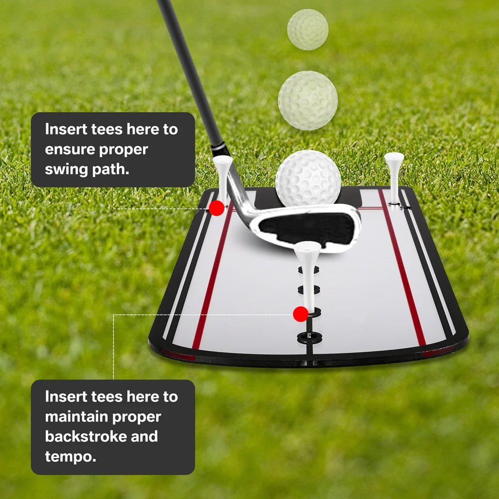 Golf Putting Alignment Mirror Portable Practice Putting Trainer Training Aid Trainer Eye Line Practice Putting Alignment Tool