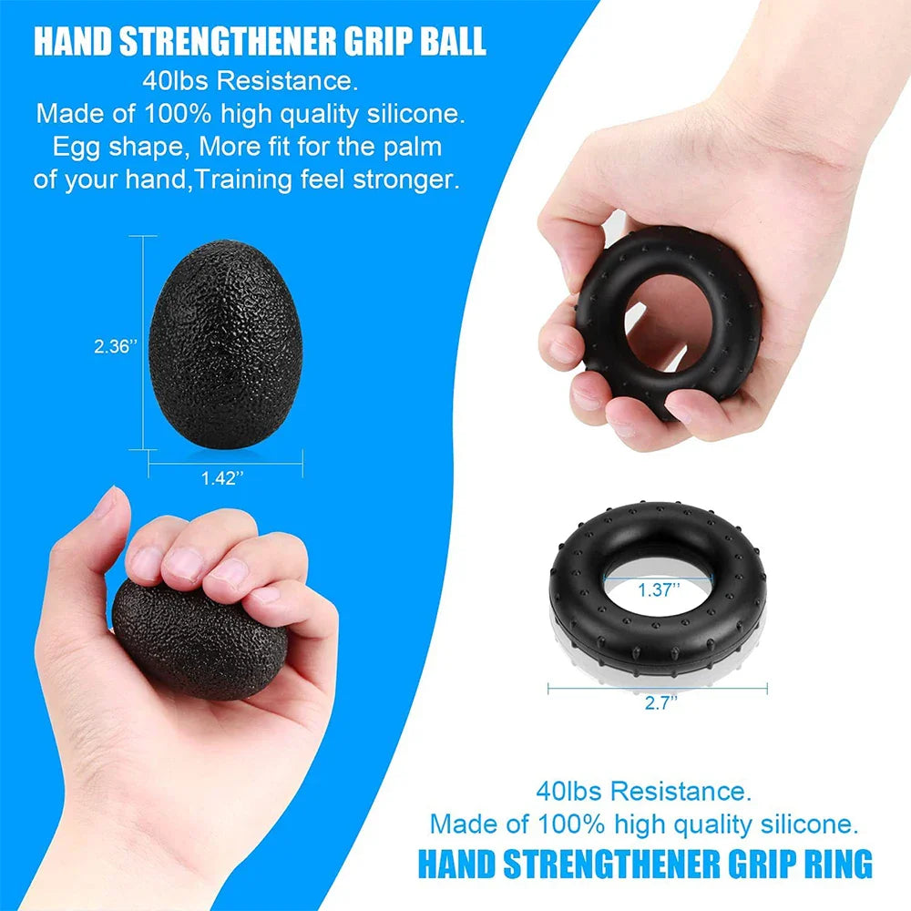 Adjustable Hand Gripper 10–60 kg (22–132 lb) Heavy-Duty Grip Strength Trainer — Wrist & Finger Exerciser with Accessories