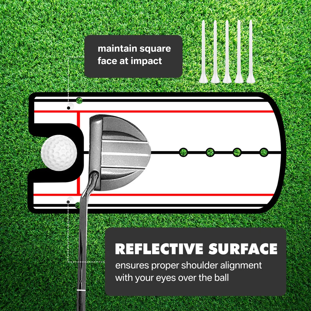 Golf Putting Alignment Mirror Portable Practice Putting Trainer Training Aid Trainer Eye Line Practice Putting Alignment Tool