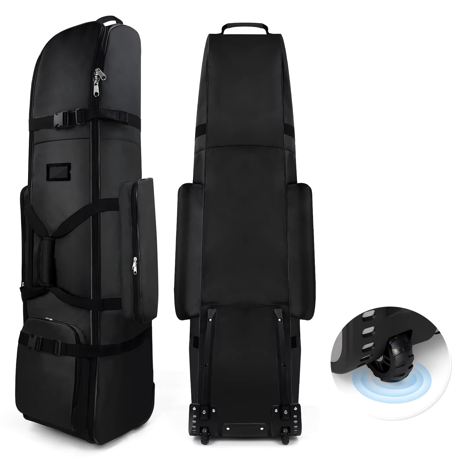 Golf Travel Bag Heavy Duty 900D Polyester Oxford Wear-Resistant Excellent Zipper With Wheel Soft Sided Foldable Golf Travel Case