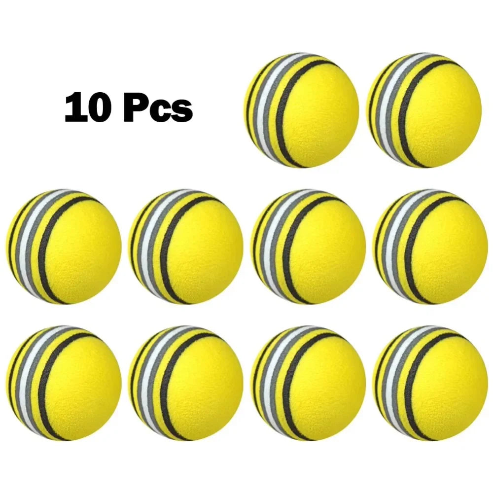 10Pcs Foam Golf Balls Indoor Swing Training Practice Rainbow Sponge Balls Soft Flexible Golf Training Aid Accessories