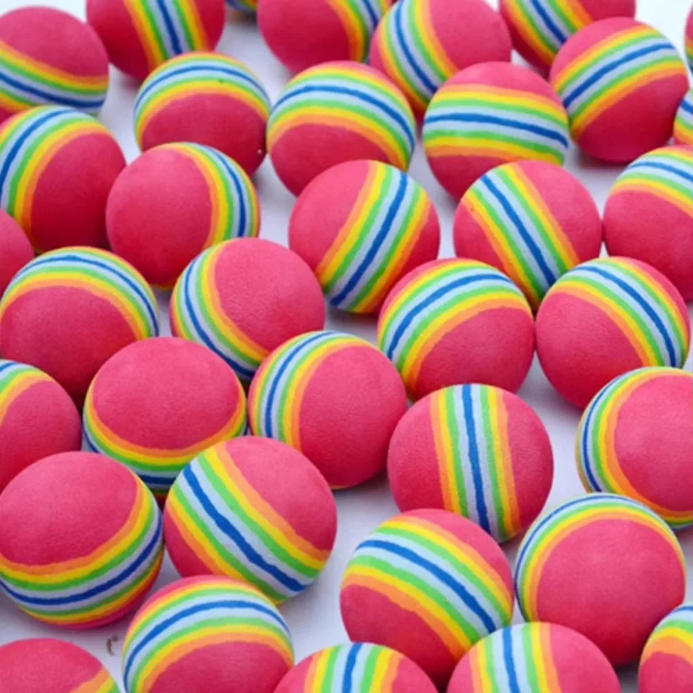 10Pcs Foam Golf Balls Indoor Swing Training Practice Rainbow Sponge Balls Soft Flexible Golf Training Aid Accessories