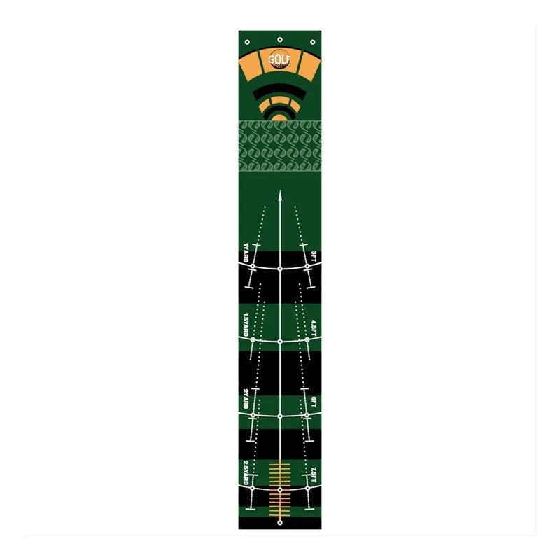 Putting Mat with Distance Markers Indoor Golf Training Aid Portable Practice Mat for Home Office Stroke Improvement