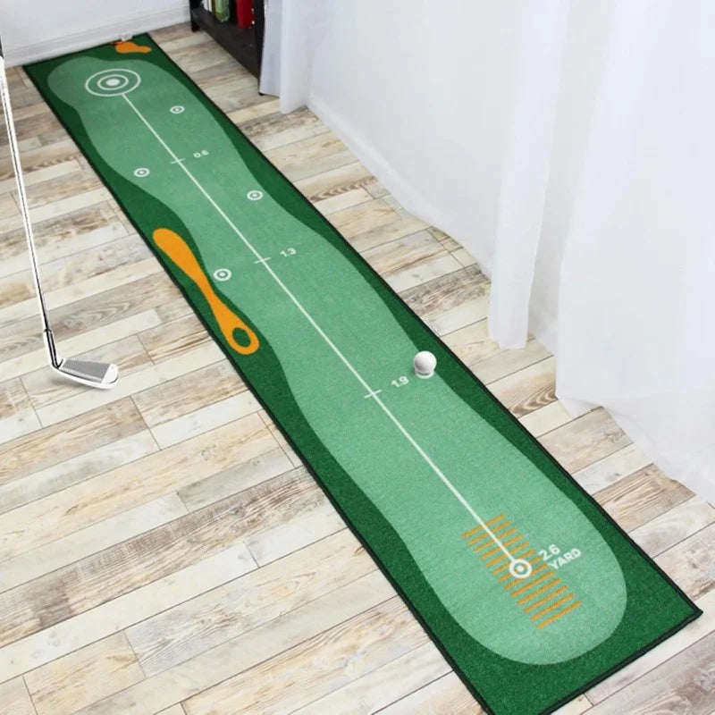 Putting Mat with Distance Markers Indoor Golf Training Aid Portable Practice Mat for Home Office Stroke Improvement